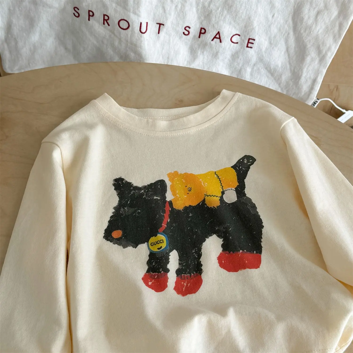 Children's Cartoon Long Sleeve T-Shirt Cream — feature 16