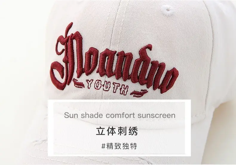White Korean Style Girls Baseball Cap 2025 — feature 4