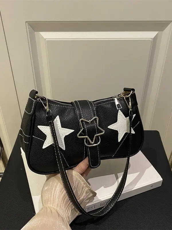 Black Star Heart Shoulder Bag for Women
