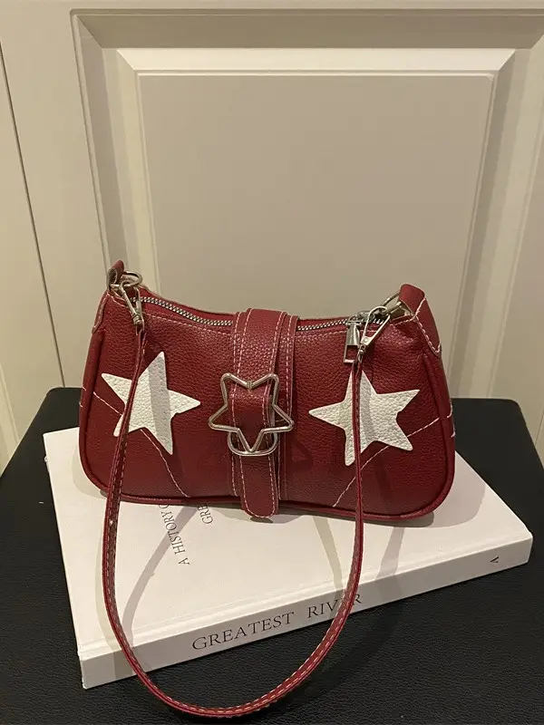 Black Star Heart Shoulder Bag for Women