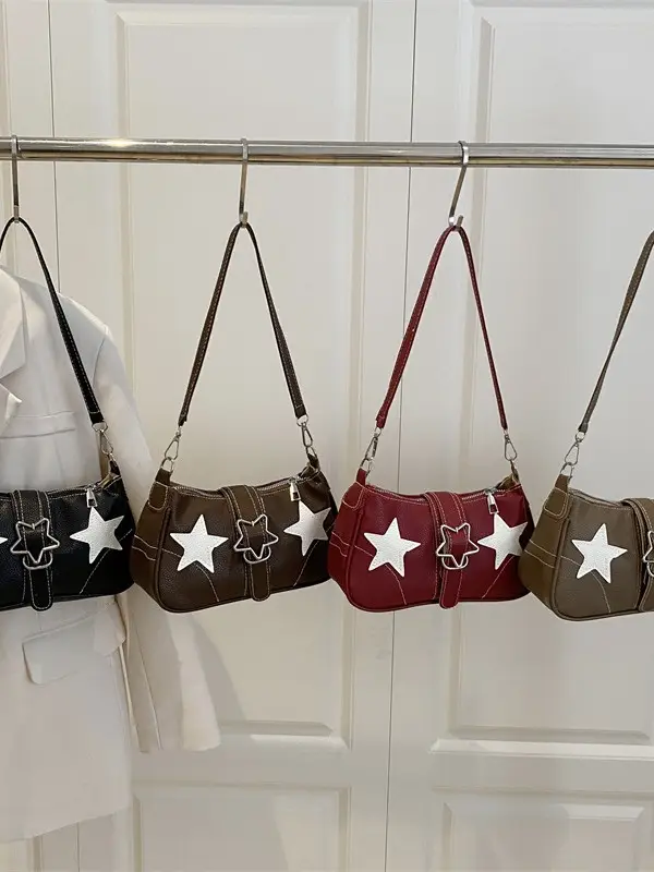 Black Star Heart Shoulder Bag for Women