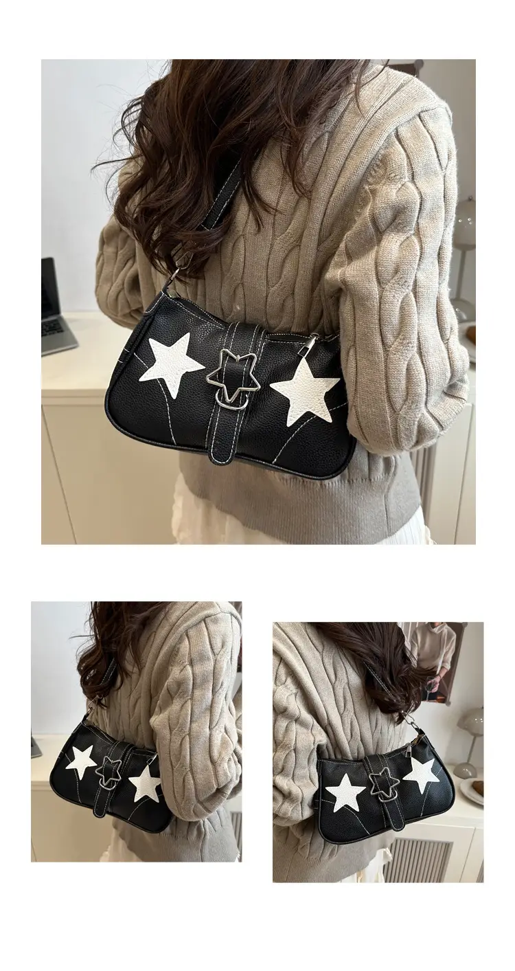Black Star Heart Shoulder Bag for Women — feature 9