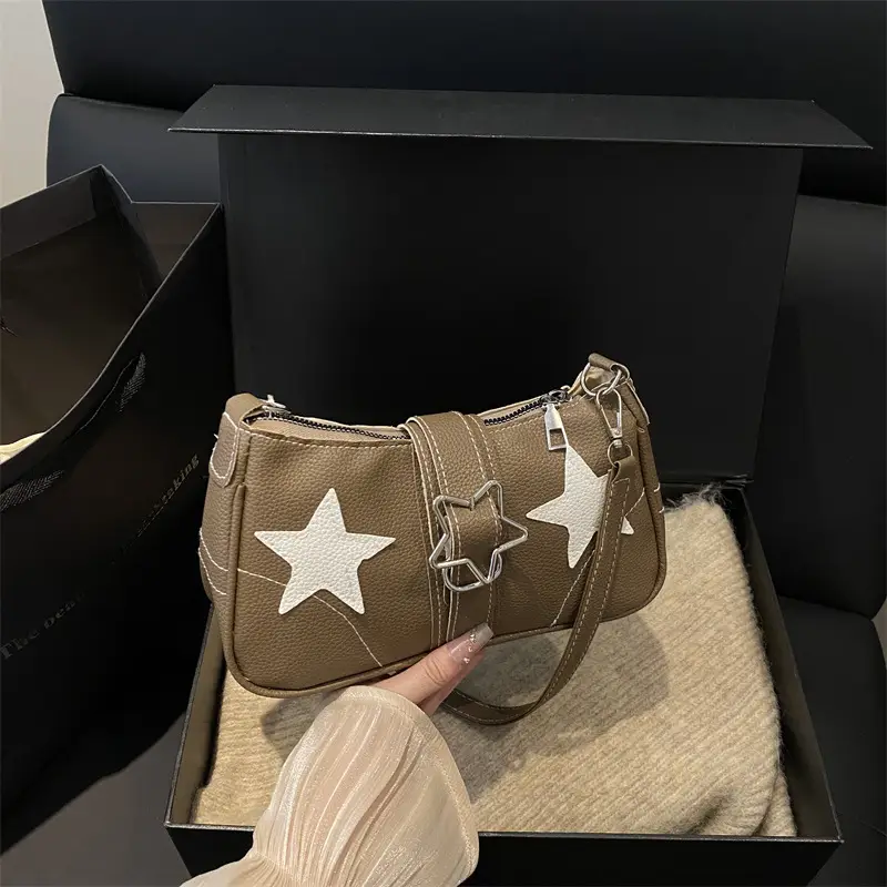 Black Star Heart Shoulder Bag for Women
