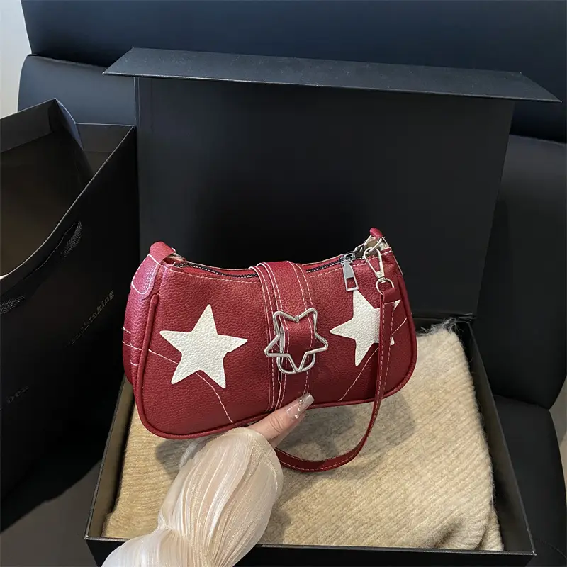 Black Star Heart Shoulder Bag for Women