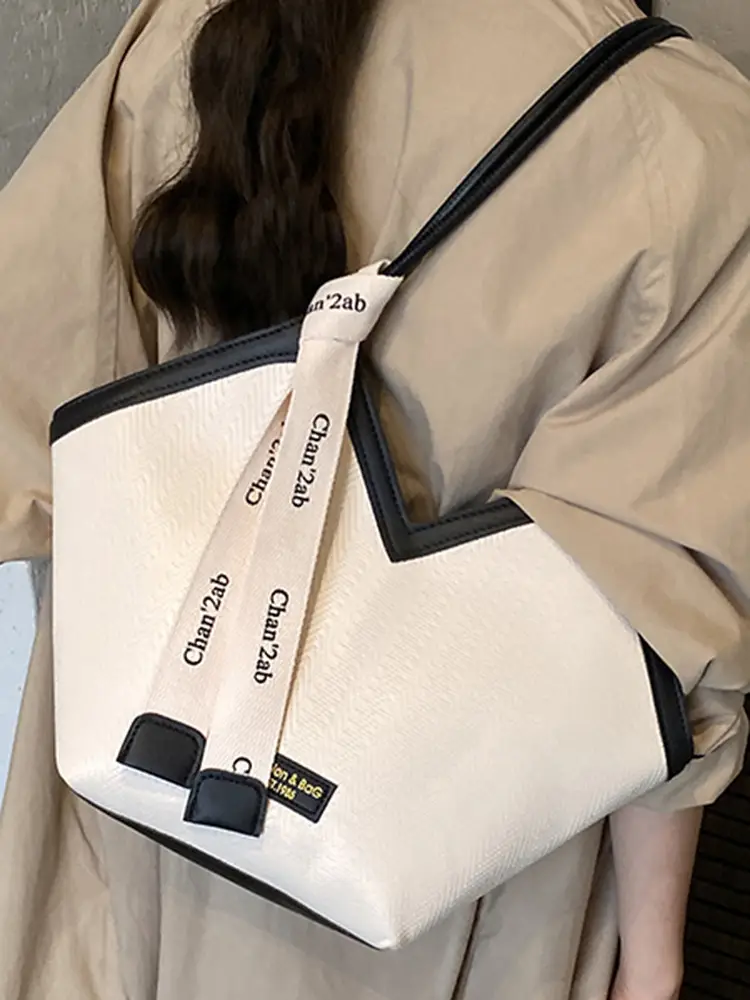 Women's 2025 Retro Tote Bag with Brown & White Texture - Image 8