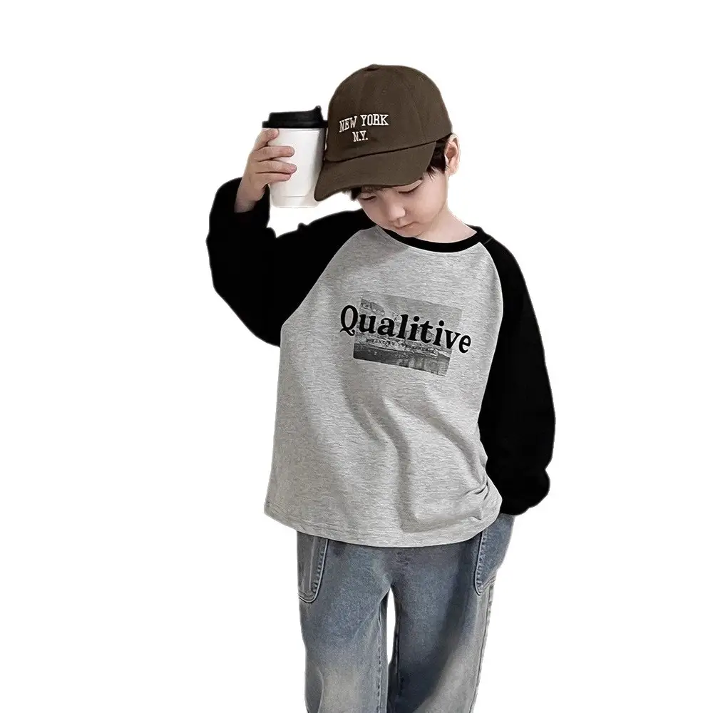 Kids Long Sleeve T-Shirt Grey Black Thermal Lining 2025 - Image 6