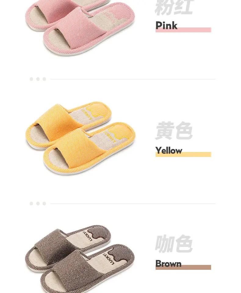 Jialiya Linen Slippers Men's Autumn Four Seasons 25 New Indoor Home Thick-Soled Hospitality Cotton Non-Slip Slippers Women — feature 16