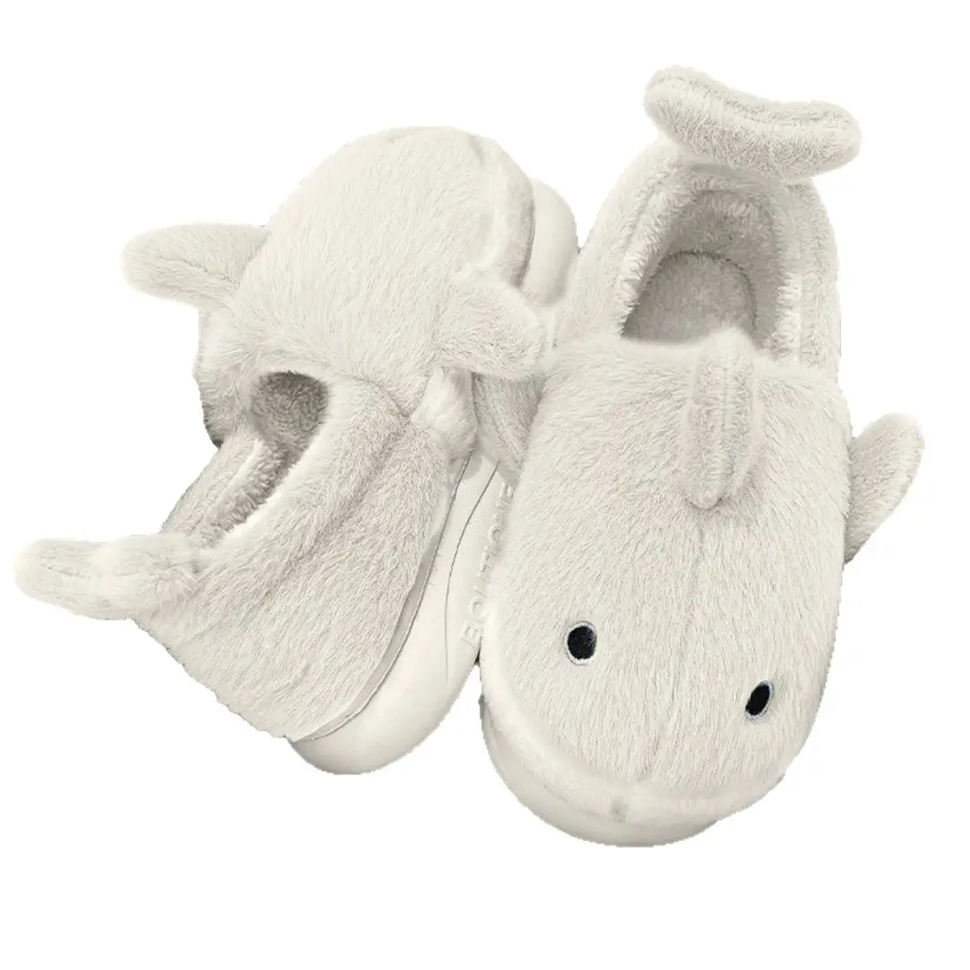 Whale Cotton Slippers for Men in Autumn and Winter Indoor Home Non-Slip Fleece-Lined Warm Couple Non-Stinky Feet Cotton Shoes for Women to Wear Outside - Image 9