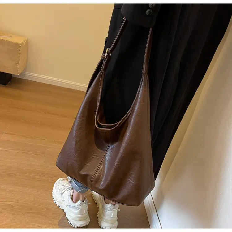 Brown Korean Style Large Capacity Shoulder Tote Bag — feature 14