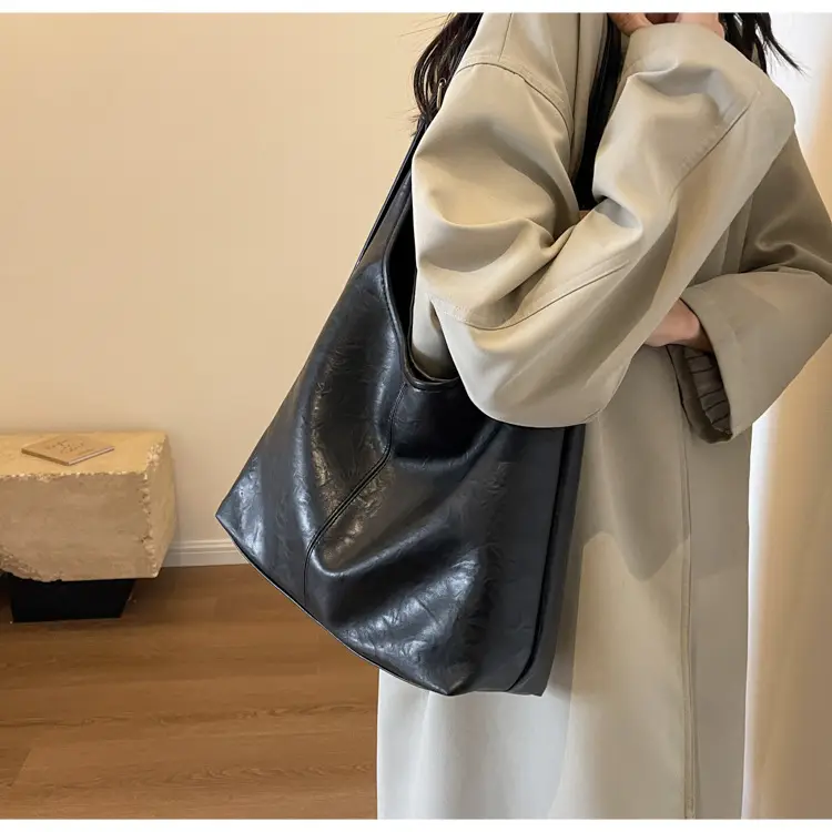 Brown Korean Style Large Capacity Shoulder Tote Bag — feature 15
