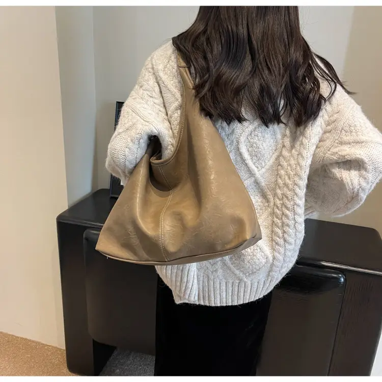 Brown Korean Style Large Capacity Shoulder Tote Bag — feature 22