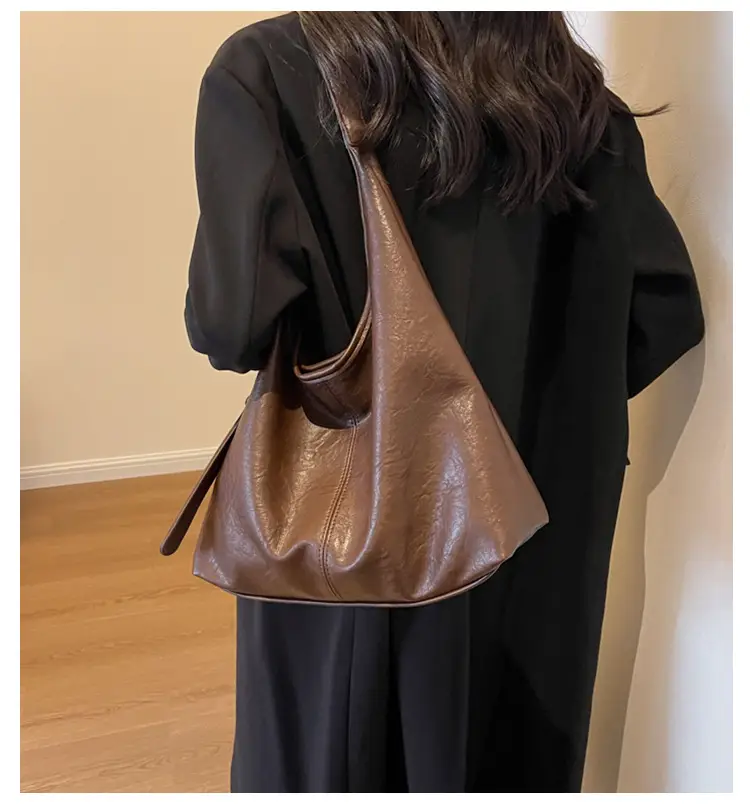 Brown Korean Style Large Capacity Shoulder Tote Bag — feature 3