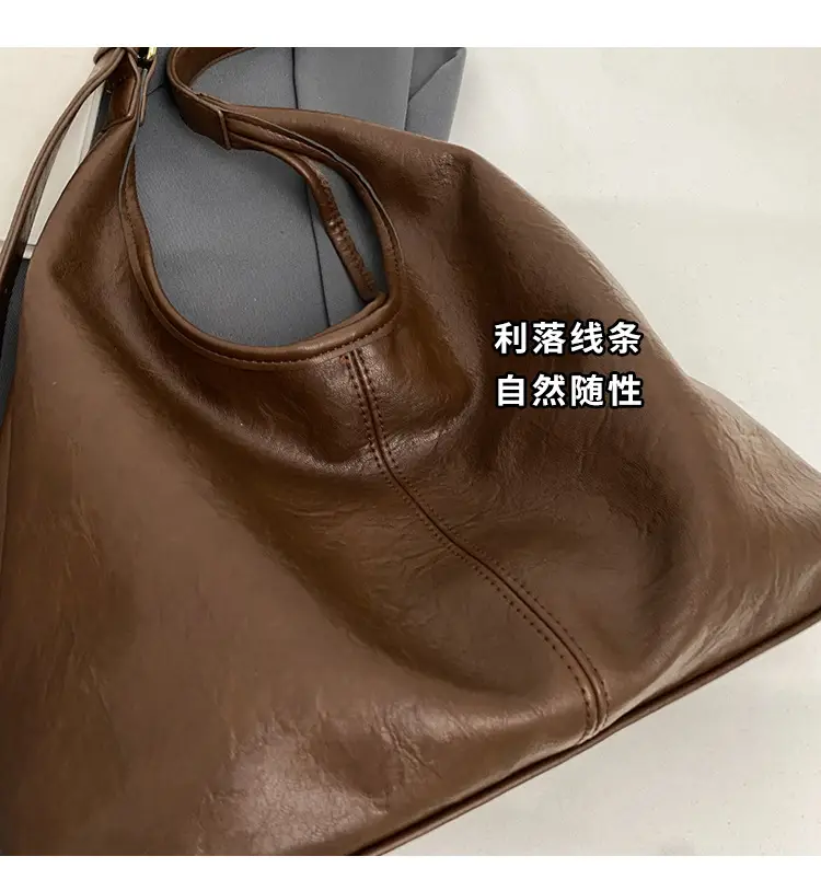 Brown Korean Style Large Capacity Shoulder Tote Bag — feature 7