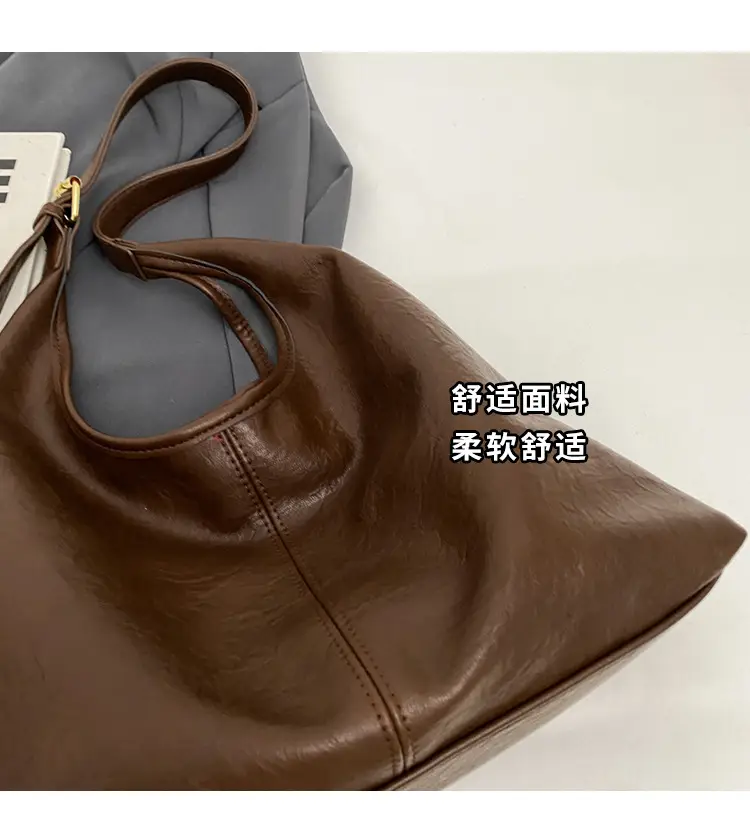 Brown Korean Style Large Capacity Shoulder Tote Bag — feature 8