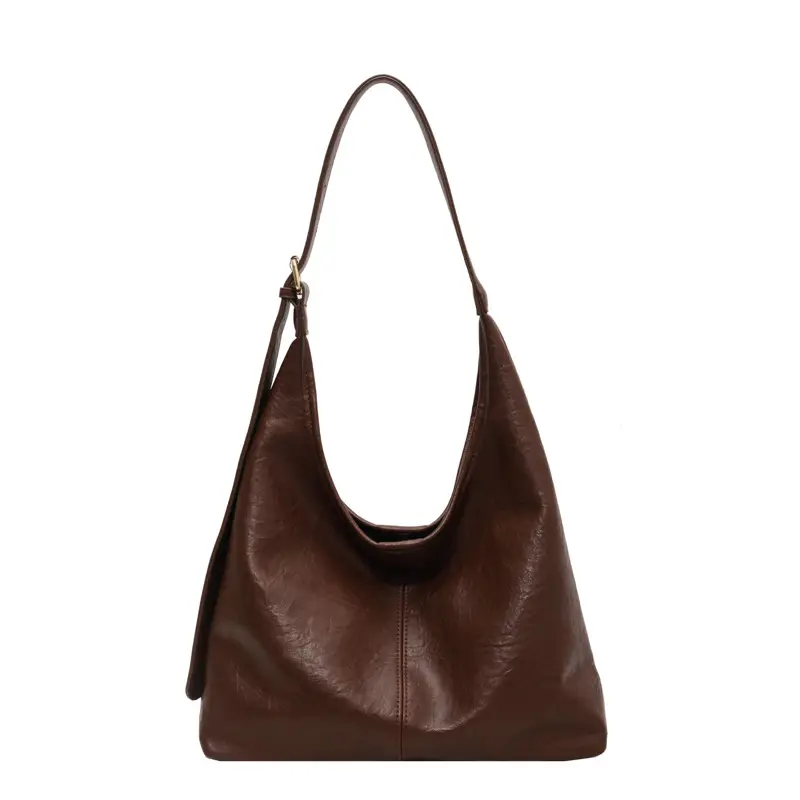 Brown Korean Style Large Capacity Shoulder Tote Bag - Image 4