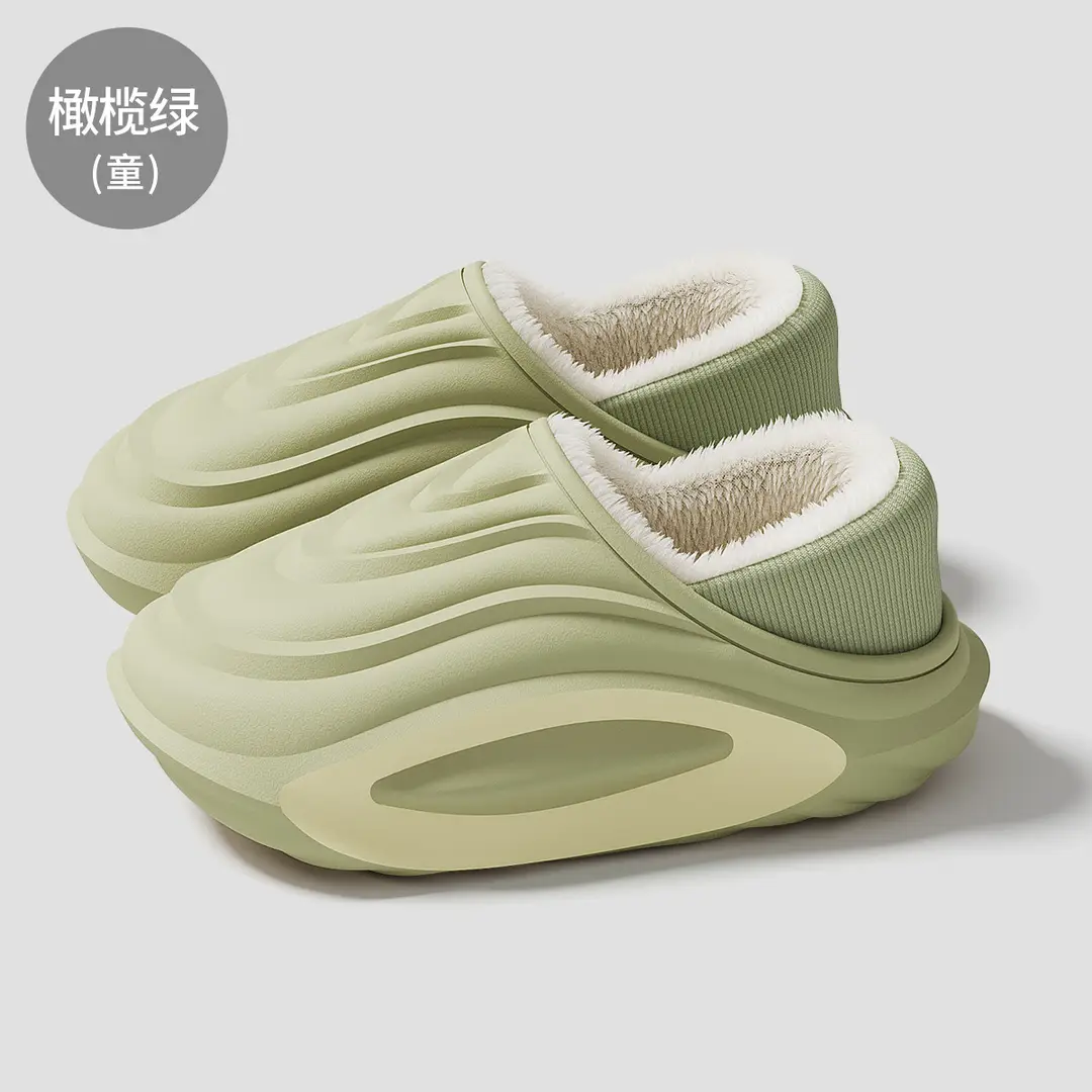 Waterproof Cotton Slippers for Men in Winter, Non-Slip Home Plus Velvet Cotton Shoes, Warm Bags and Thick-Soled Cotton Slippers for Women Wholesale - Image 7