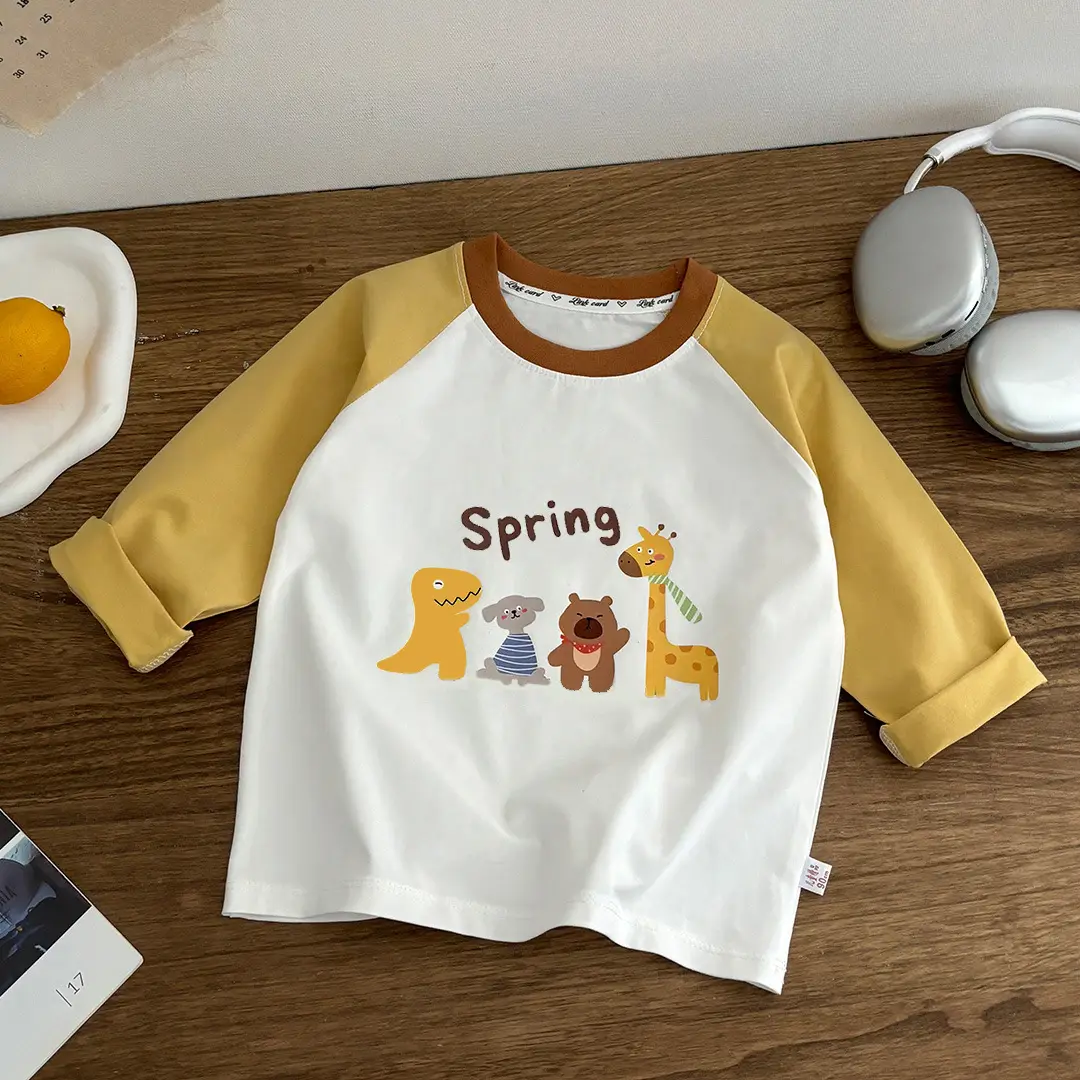 Spring Cartoon Long Sleeve T-Shirt for Boys Pure Cotton - Image 2