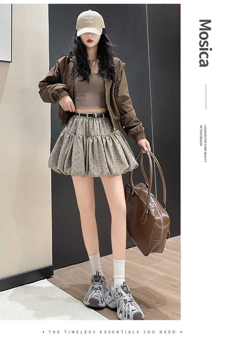 Women Pleated Khaki Skirt with Belt Autumn 2026 — feature 12