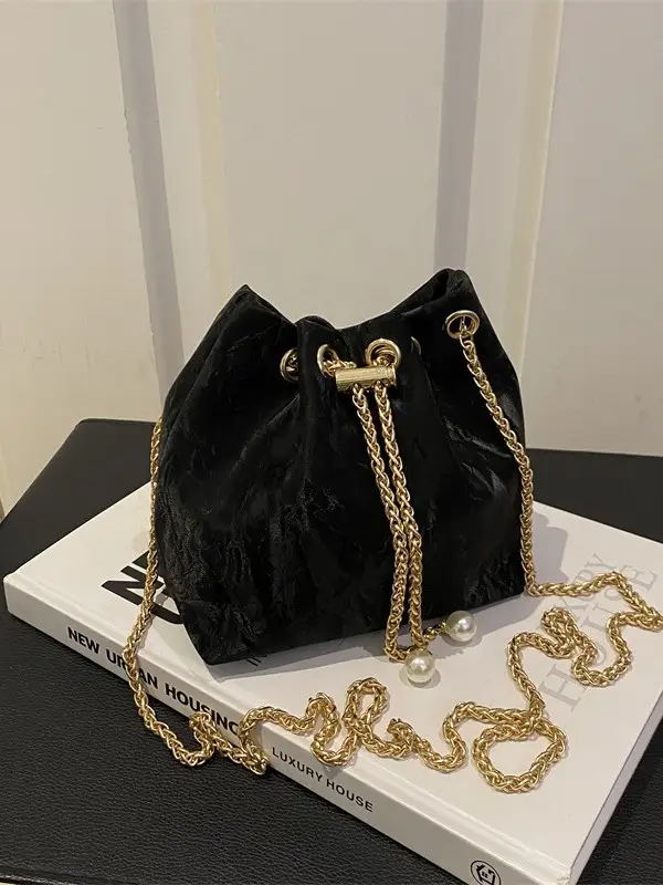 Pink Chain Crossbody Bag for Women, Large Capacity, Korean Style
