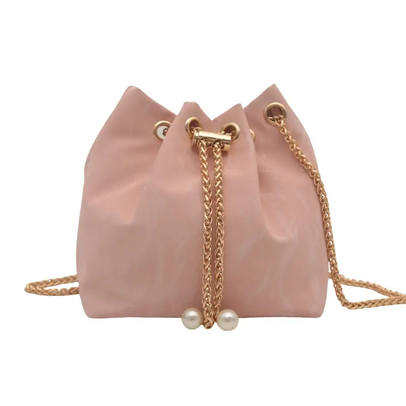 Pink Chain Crossbody Bag for Women, Large Capacity, Korean Style
