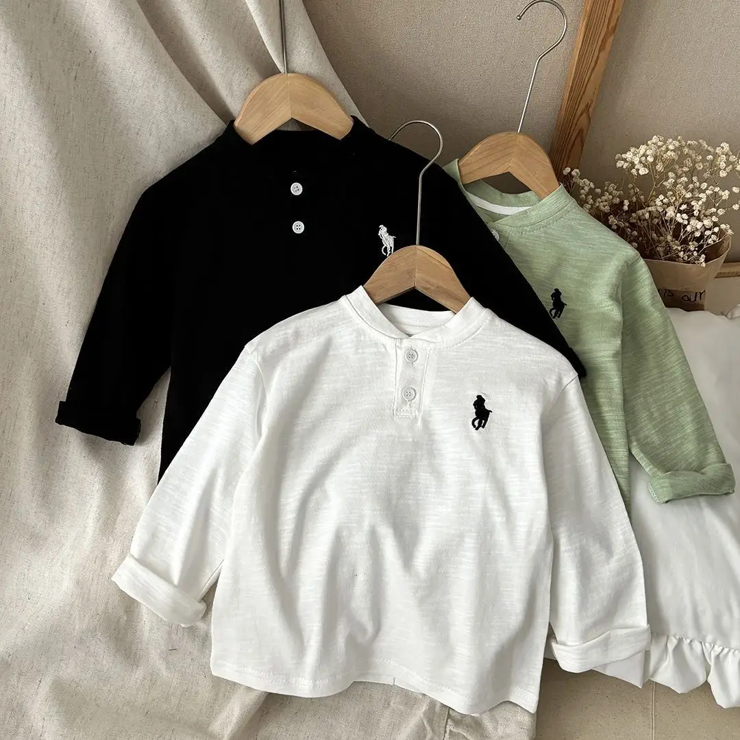 White Cotton Polo T-Shirt for Boys Spring Autumn - Image 7
