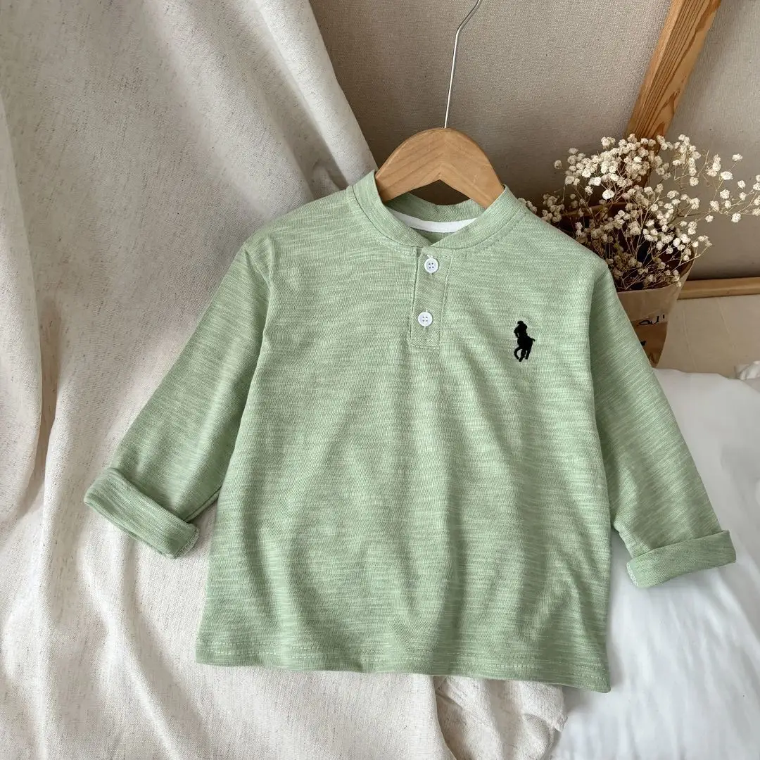 White Cotton Polo T-Shirt for Boys Spring Autumn — feature 4