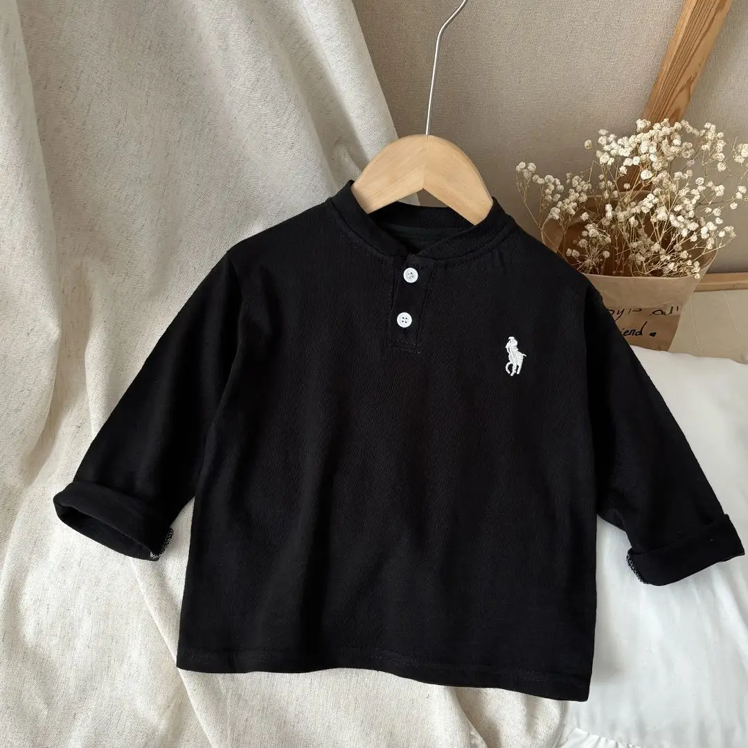 White Cotton Polo T-Shirt for Boys Spring Autumn - Image 2
