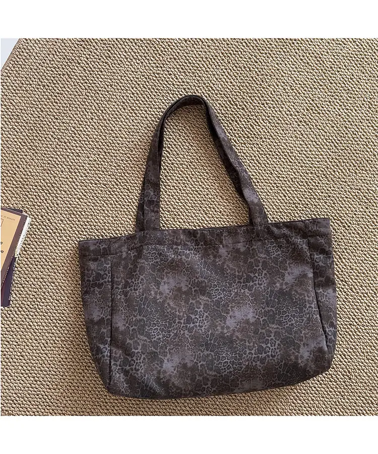 Retro Leopard Print Large Capacity Shoulder Bag Women's Canvas Tote — feature 31
