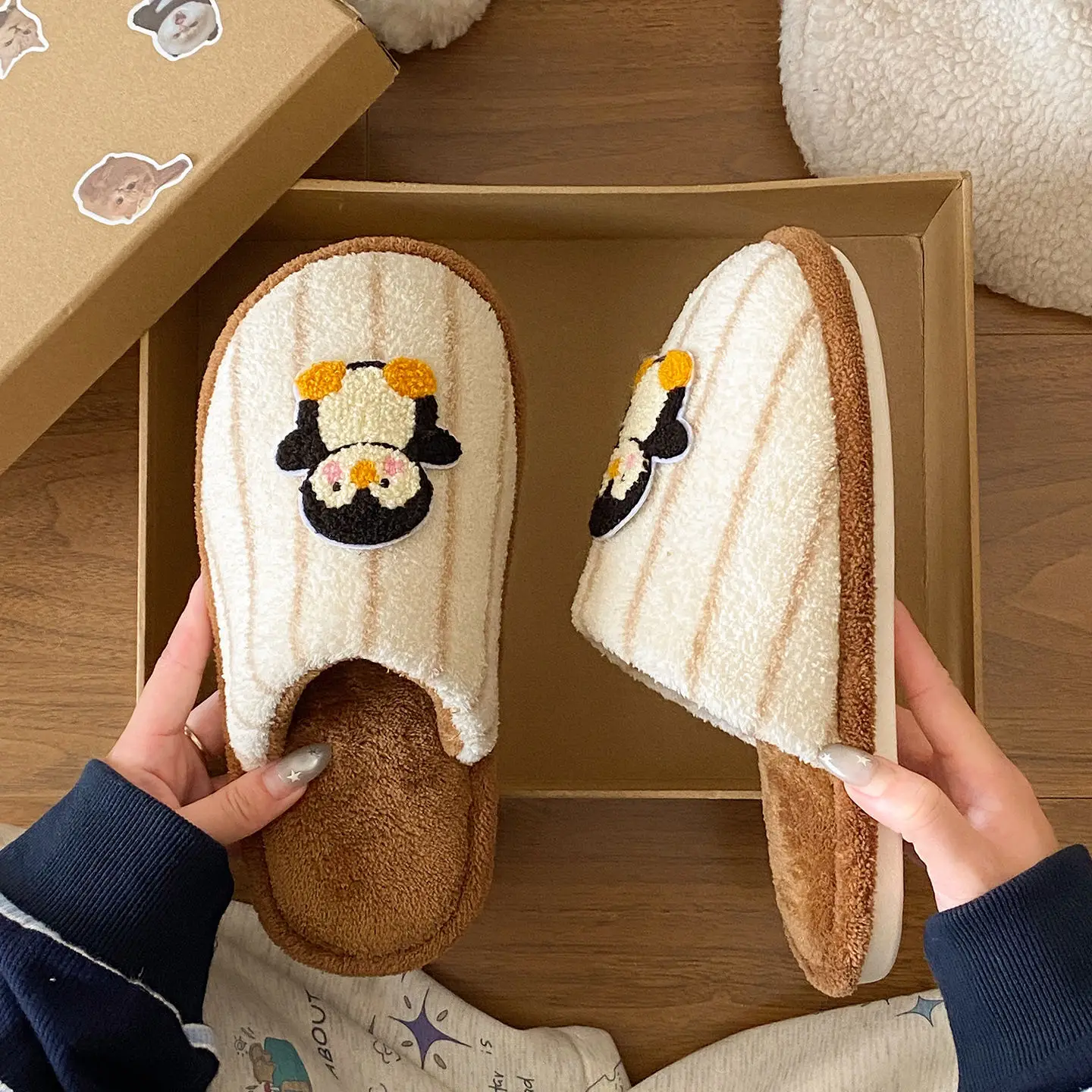 Fleece Lined Warm Slippers for Girls Winter Indoor