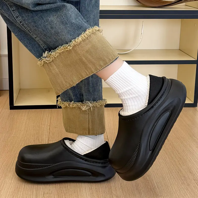Thick-Soled Waterproof Slippers for Men Women Autumn Winter
