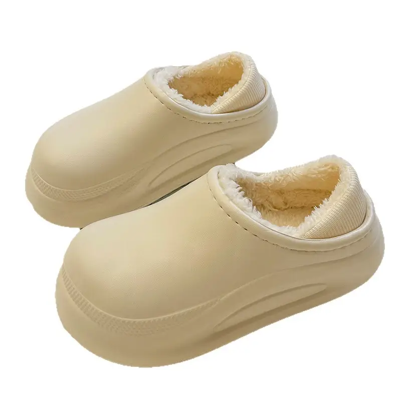 Thick-Soled Waterproof Slippers for Men Women Autumn Winter