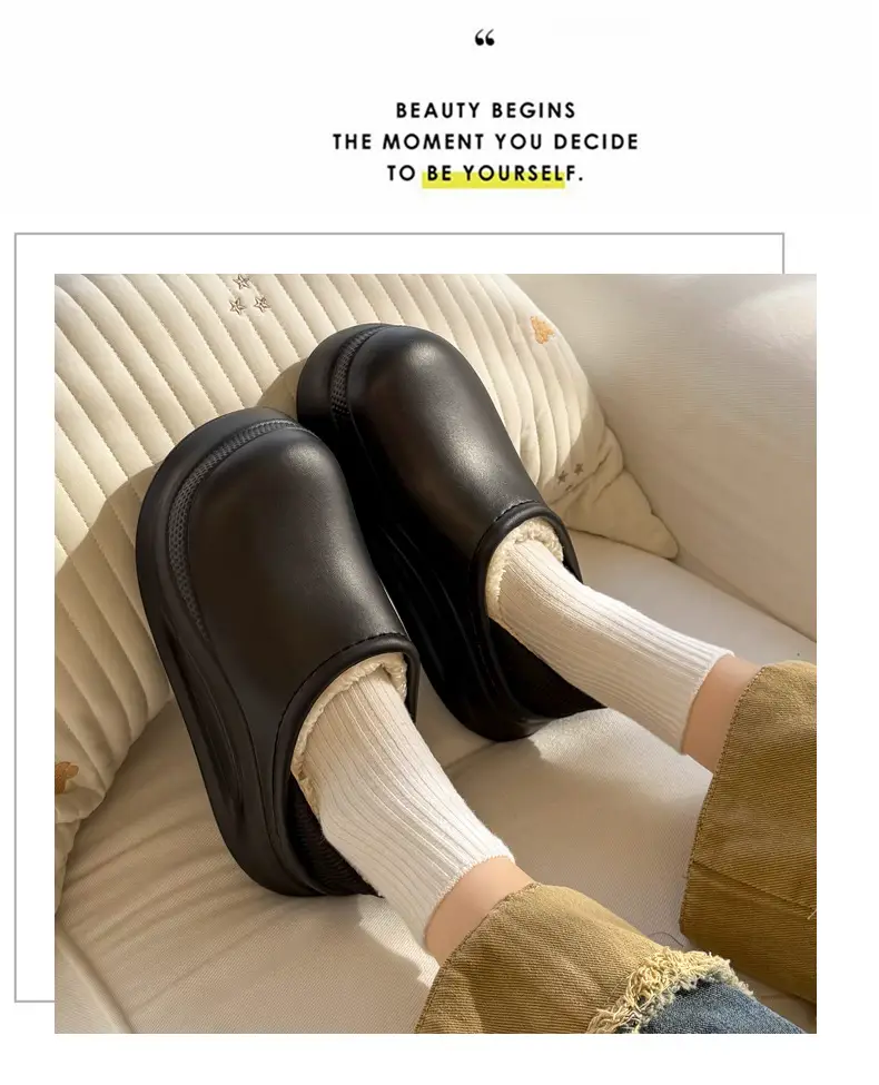 Thick-Soled Waterproof Slippers for Men Women Autumn Winter — feature 14
