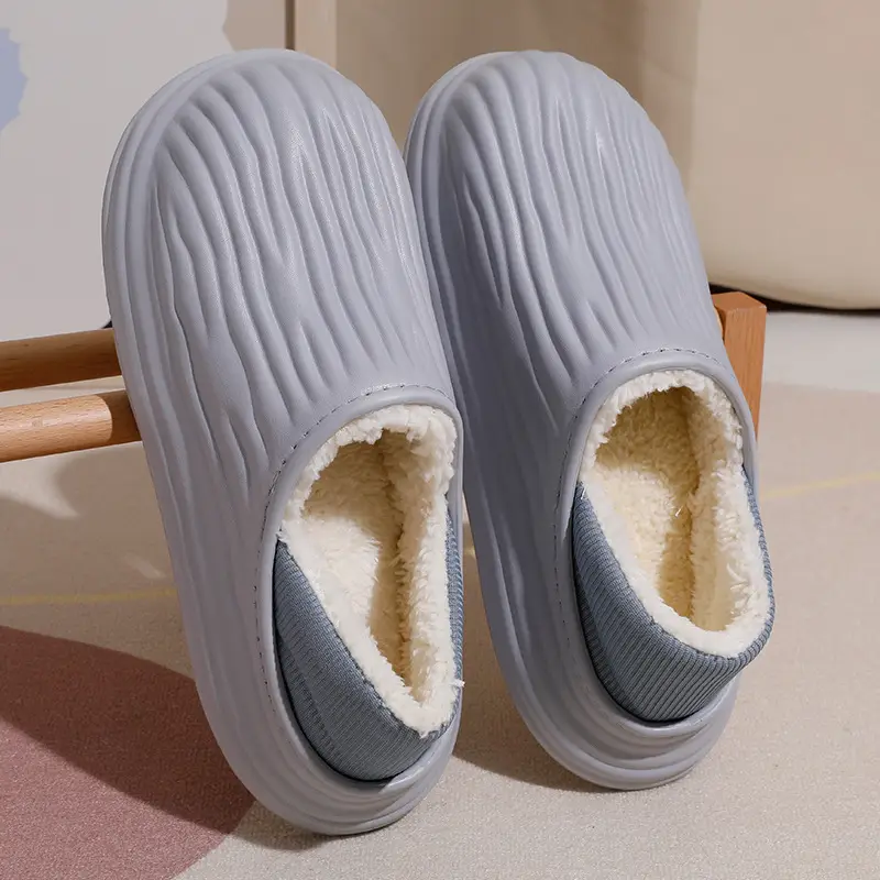 Thick-Soled Waterproof Slippers for Men Women Autumn Winter