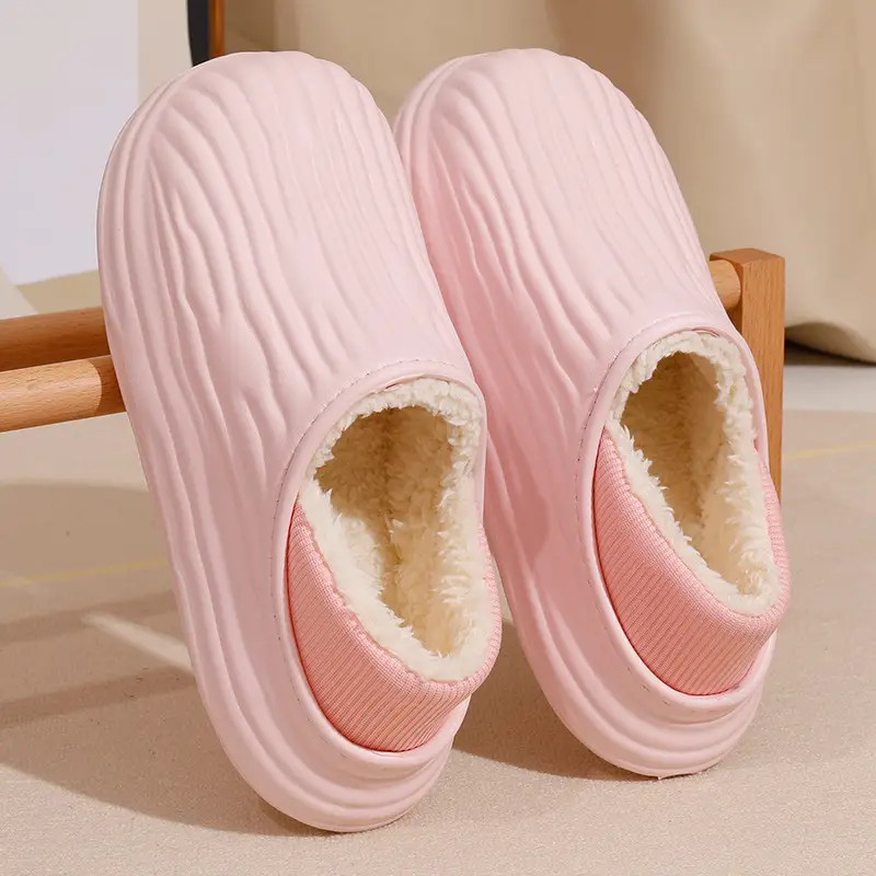 Thick-Soled Waterproof Slippers for Men Women Autumn Winter
