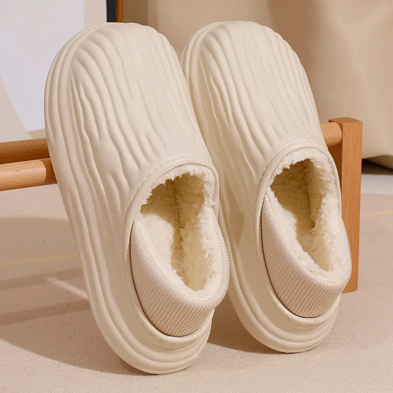 Thick-Soled Waterproof Slippers for Men Women Autumn Winter