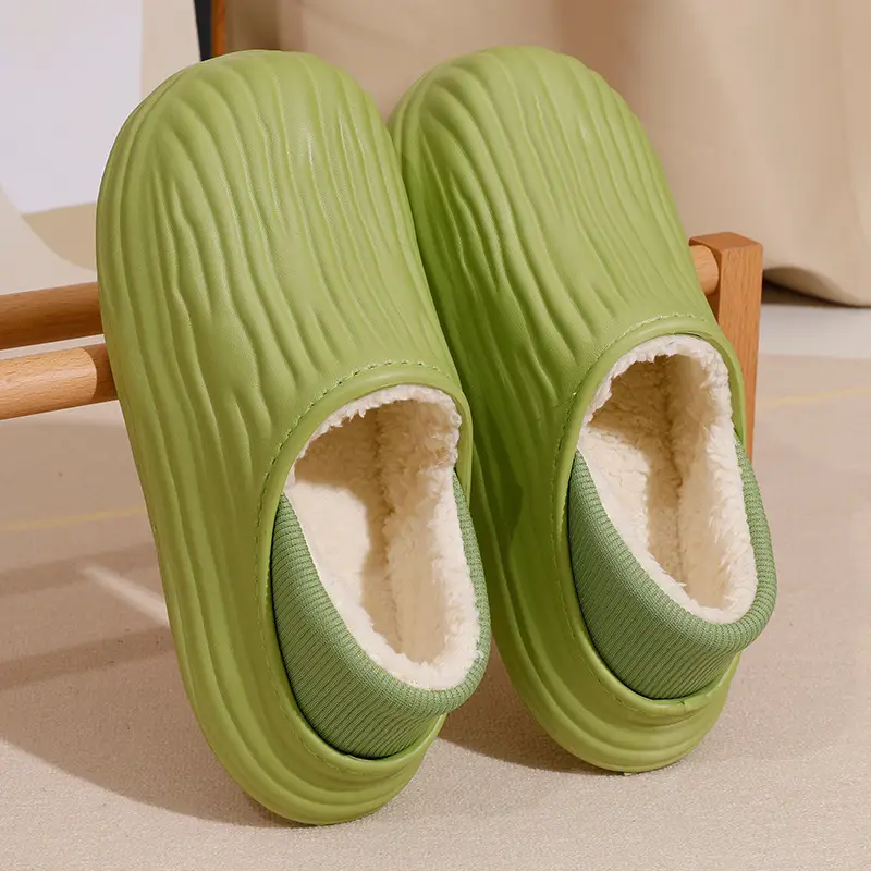 Thick-Soled Waterproof Slippers for Men Women Autumn Winter