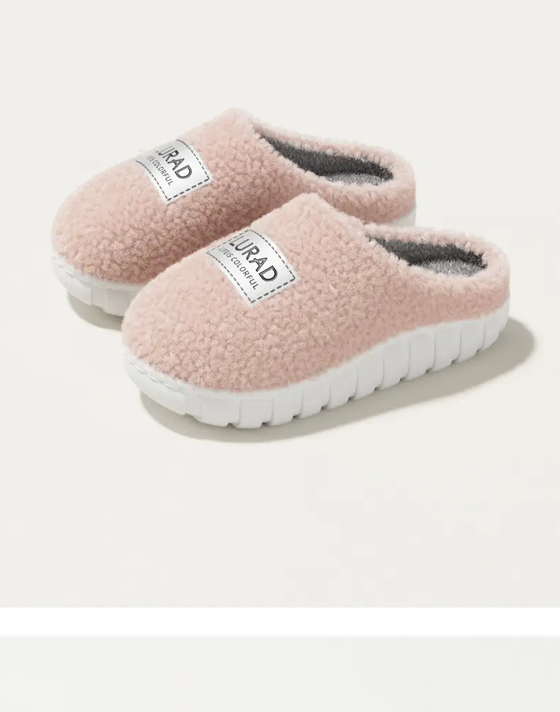 Men's Winter New Style Home Couple's Thick-Soled Warm and Non-Slip Indoor Household Wool Slippers for Women — feature 11