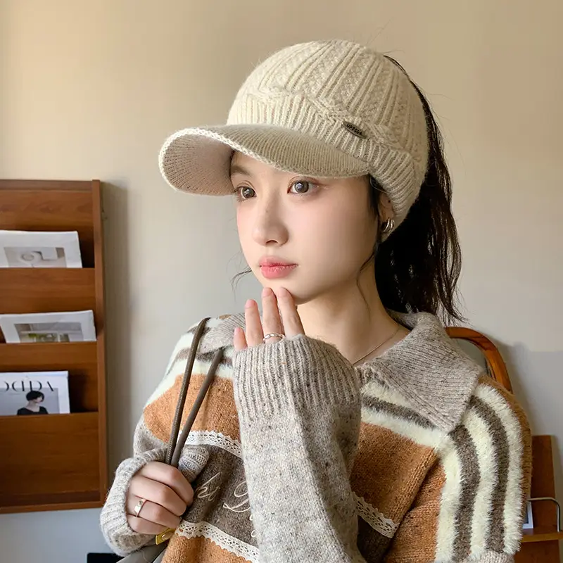 Knitted Baseball Cap for Women Winter Casual Party Wear - Image 4