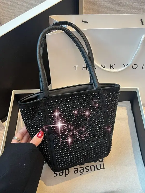 2022 Rhinestone Chain Bucket Bag for Women - Image 6