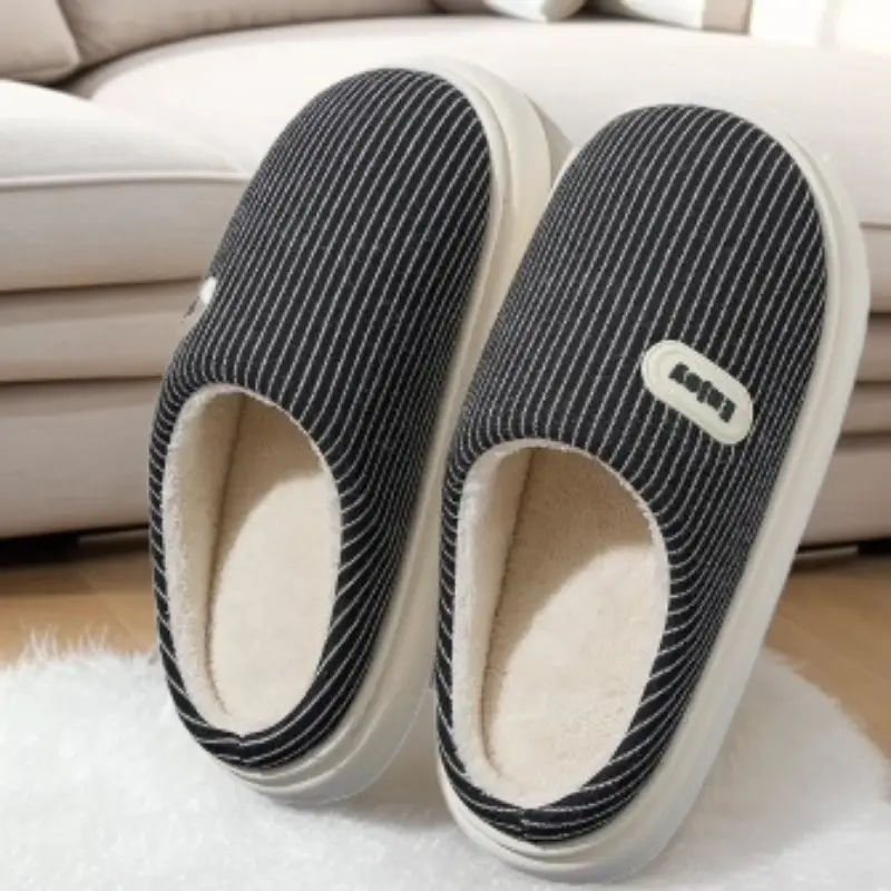 Women Winter Cotton Slippers Warm Plush Indoor Home - Image 4