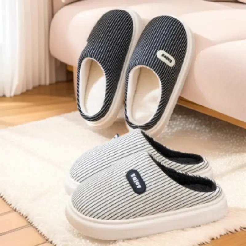 Women Winter Cotton Slippers Warm Plush Indoor Home - Image 6