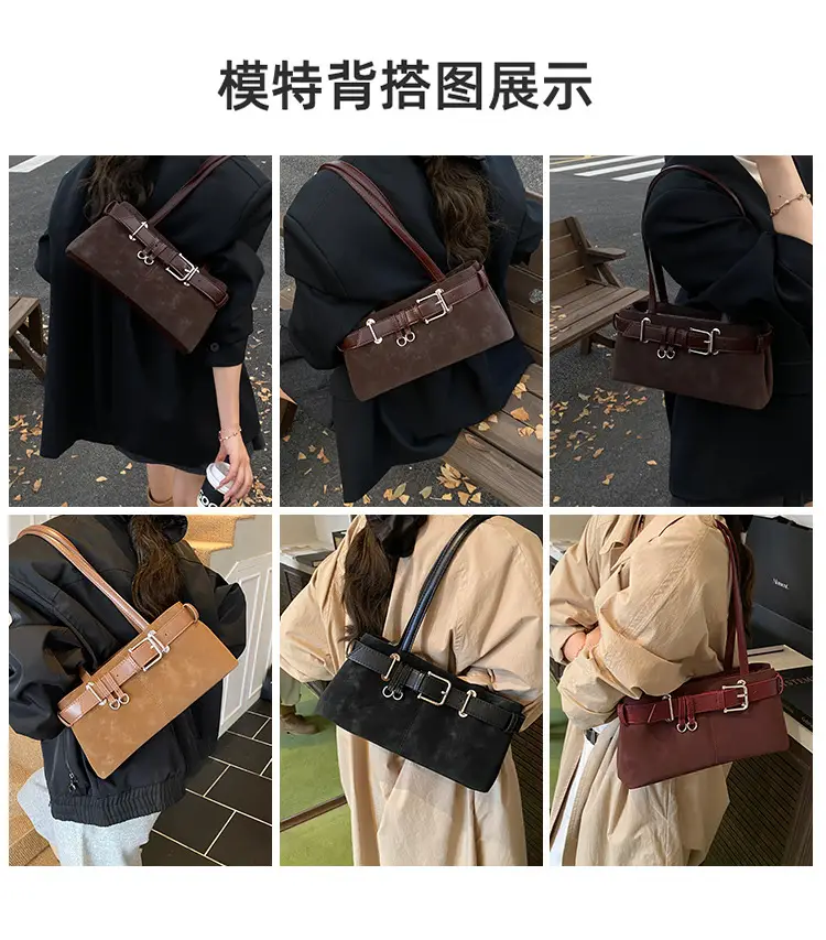 Women's French Leather Motorcycle Bag Burgundy — feature 3