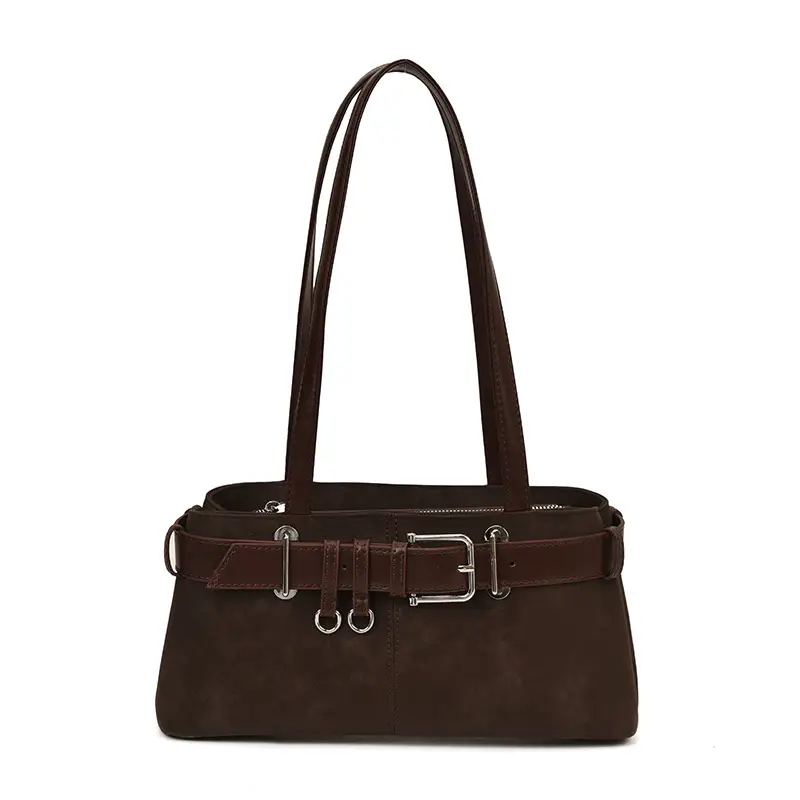 Women's French Leather Motorcycle Bag Burgundy
