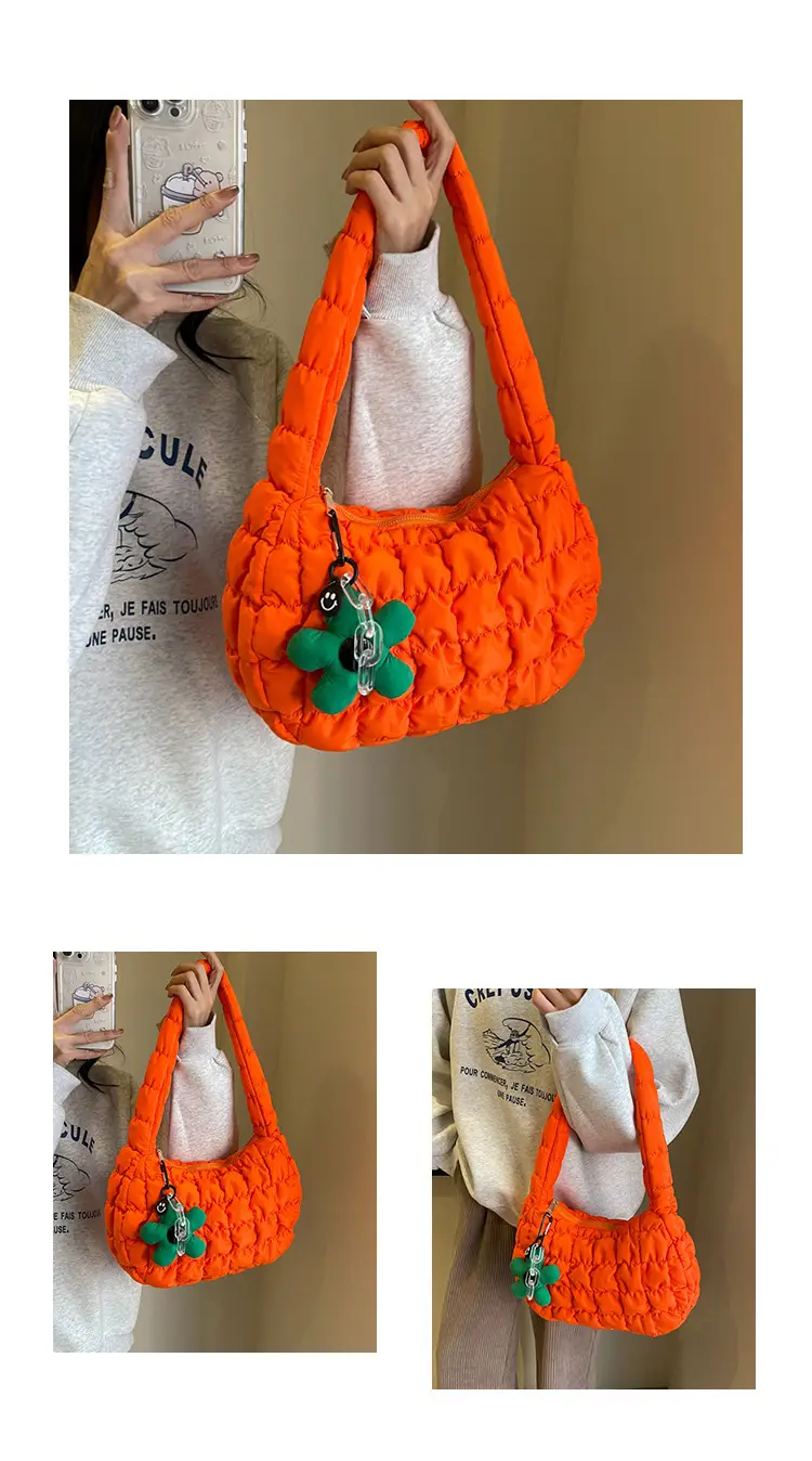 Trendy Orange Bubble Shoulder Bag for Women — feature 14