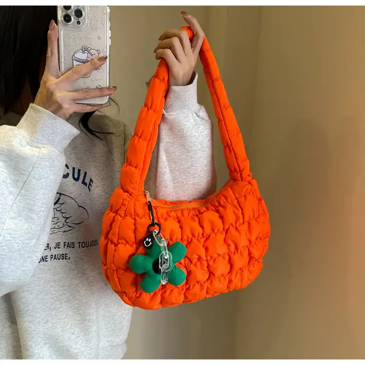Trendy Orange Bubble Shoulder Bag for Women — feature 28