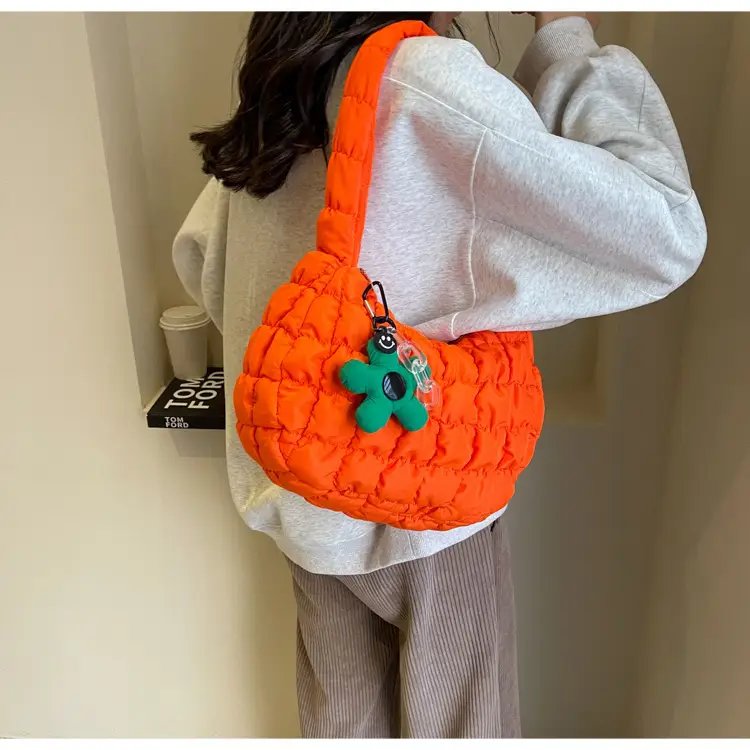 Trendy Orange Bubble Shoulder Bag for Women — feature 29