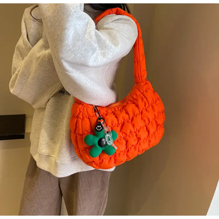 Trendy Orange Bubble Shoulder Bag for Women — feature 30