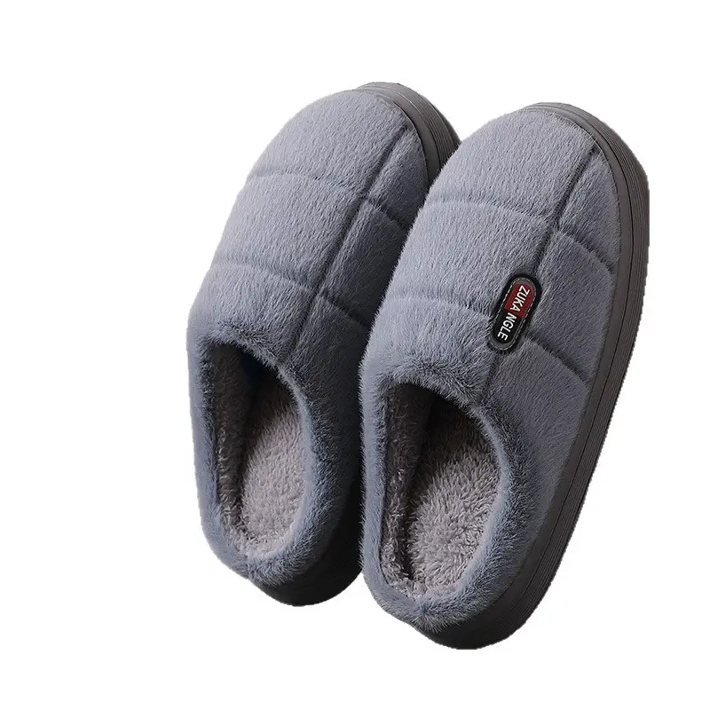 Extra Large Size Warm Cotton Slippers for Men, Winter Outdoor Wear, Indoor Home Use, Non-Slip Plush Slippers for Women - Image 9