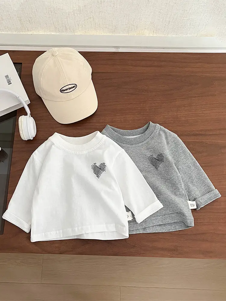 Boys Grey Printed Long Sleeve T-Shirt New Trendy Cool Infant Clothing