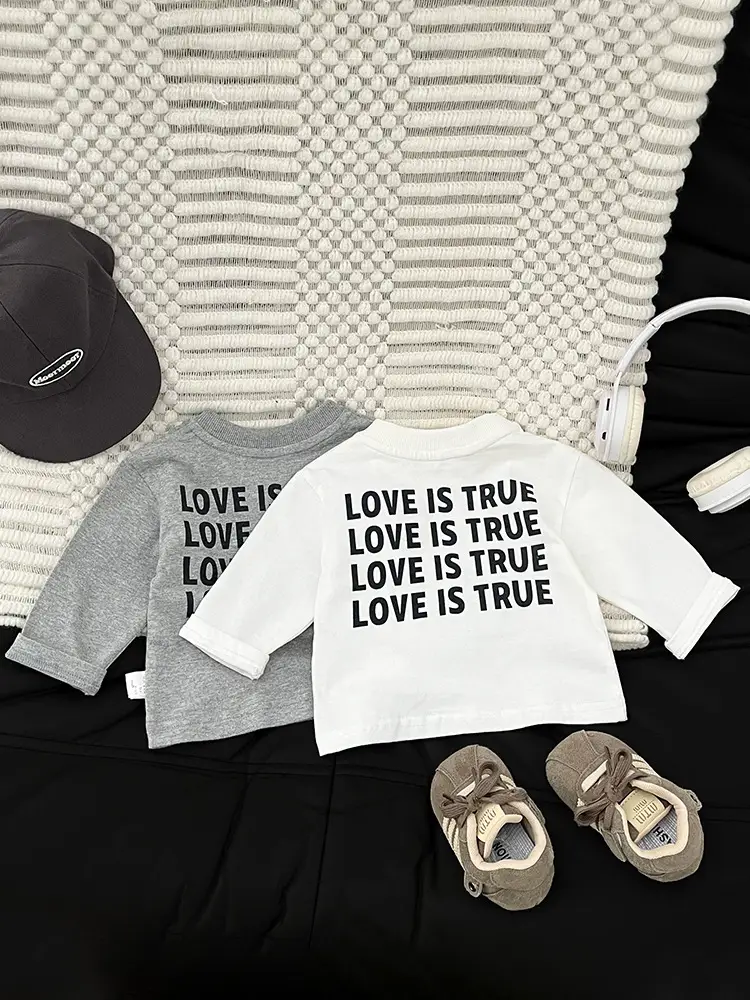 Boys Long Sleeve Baby T-Shirt Grey New Spring Autumn - Image 4